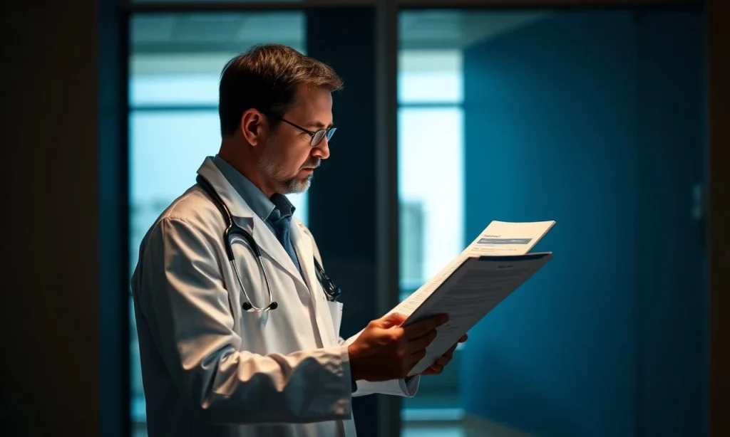 Médico analisando documentos para solicitar o abatimento de dívida do FIES para médicos