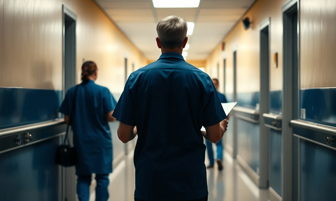Médico residente caminhando em hospital analisando o direito ao auxílio-moradia na residência médica.