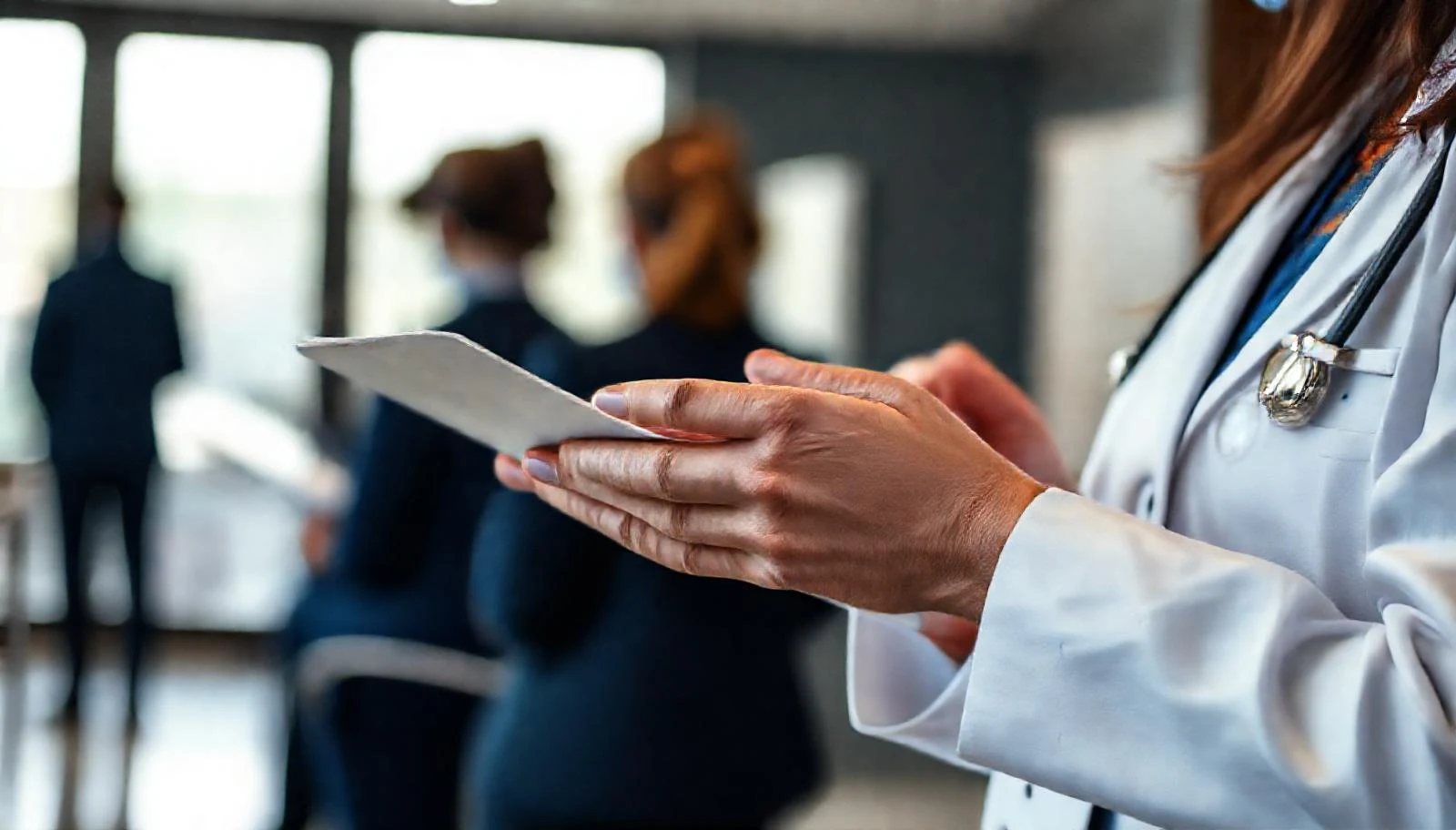 Médico em reunião de defesa técnica sobre processo ético-profissional no CRM